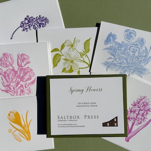 Spring Flowers, boxed set of 6 cards