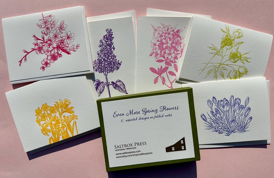Even More Spring Flowers, Boxed Set of 6 Cards - Etsy