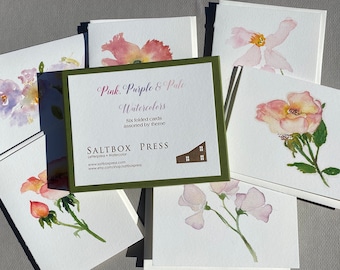 Pink, Purple and Pale, An assortment of 6 cards.