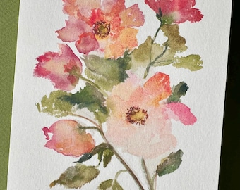 Beach Rose, Watercolor