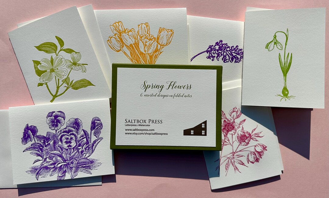 Spring Flowers, Boxed Set of 6 Cards - Etsy