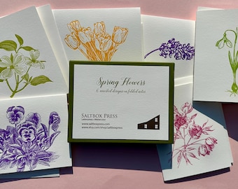 Spring Flowers, boxed set of 6 cards