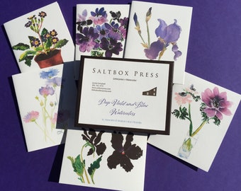 Deep Violet and Blue, An assortment of 6 cards.