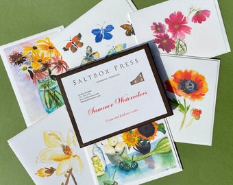 Summer Floral Watercolors, An assortment of 6 cards.