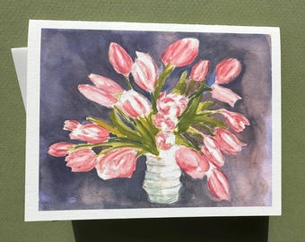 Pink Tulips Watercolor