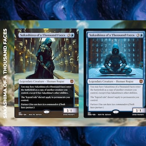 Sakashima das Mil Faces – Carta MTG Premium Personalizada | Arte Completa ou Emoldurada | Pronto para Comandante/EDH