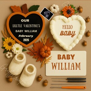 Valentine’s Day Pregnancy Announcement | February 2026 Baby Reveal | Editable Digital Template | VDay Baby Social Media Post