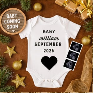 Custom Baby Grow Pregnancy Announcement | Baby Name Reveal Onesie | Personalized Bodysuit | Coming Soon Baby Outfit | Due Date Surprise