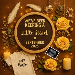 2026 Baby Announcement | Minimalist Pregnancy Reveal , Gender Neutral, Baby Girl & Baby Boy Social Media Reveal,Simple Baby Reveal Template