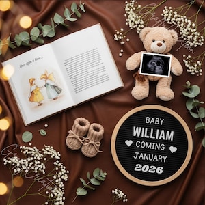 Magical Baby Announcement Digital Fairytale Pregnancy Announcement  Enchanting Gender Neutral Social Template Baby Reveal Editable Storybook