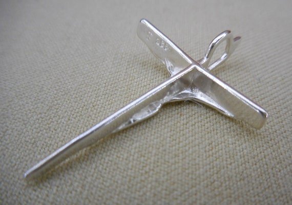 Modern Sterling Silver Crucifix Cross Charm Penda… - image 7