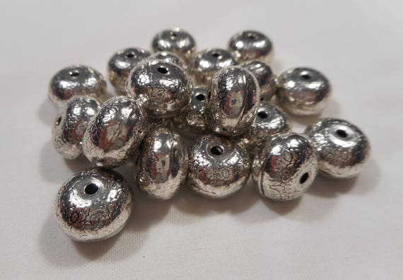 silver flat beads