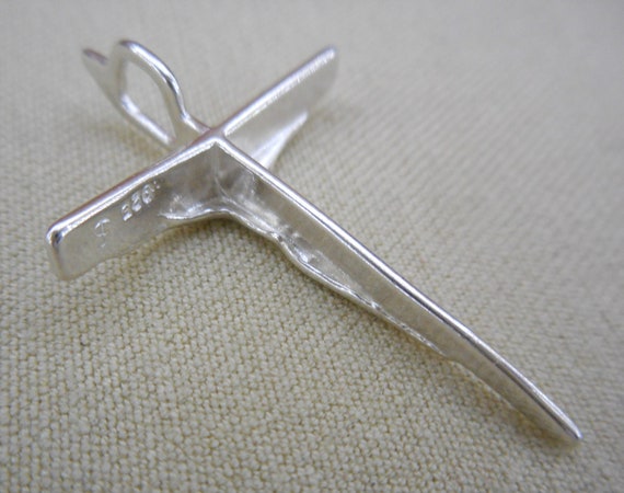 Modern Sterling Silver Crucifix Cross Charm Penda… - image 6