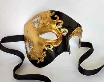 Mens Masquerade Mask, Phantom Of The Opera Mask, Masquerade Mask Man, Halloween Mask, Half Mask, Venetian Mask, Mascarade Mask, Masquerade