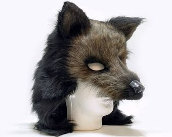 Japanese Kitsune Mask Black and Silver Fox Mask Black - Etsy