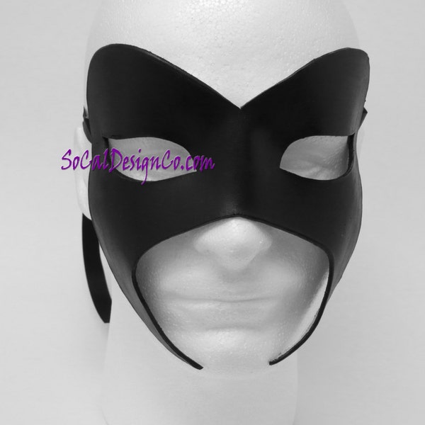 Mens Masquerade Mask - Black - Leather Mask - Halloween Mask - Masquerade Mask - Leather Masks – Venetian Mask – Black Leather Mask