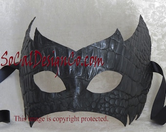 Mens Masquerade Mask - Black - Leather Mask - Halloween Mask - Masquerade Mask - Leather Masks – Venetian Mask – Black Leather Mask