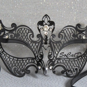 Masquerade Masks Woman, Black Metal Mask, Laser Cut Mask, Masquerade Mask, Prom Mask, Mardi Gras Mask, Venetian Mask, Halloween Mask, Mask