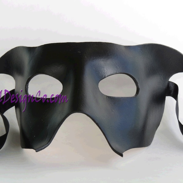 Mens Masquerade Mask - Black - Leather Mask - Halloween Mask - Masquerade Mask - Leather Masks – Venetian Mask – Black Leather Mask