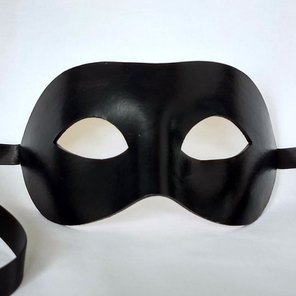 Mens Masquerade Mask - Black - Leather Mask - Halloween Mask - Masquerade Mask - Leather Masks – Venetian Mask – Black Leather Mask