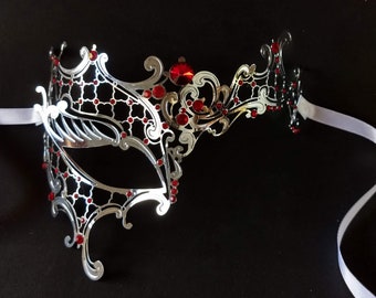 Masquerade Mask, Silver Masquerade Mask, Masquerade Mask Women, Venetian Mask, Phantom Mask, Masquerade Ball Mask, Wedding Mask, Mask