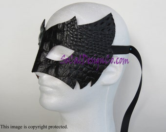 Mens Masquerade Mask - Black - Leather Mask - Halloween Mask - Masquerade Mask - Leather Masks – Venetian Mask – Black Leather Mask