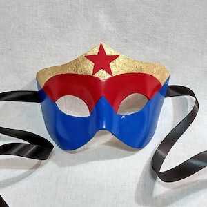 Superhero, Leather Mask, Womans Masquerade Mask, Gold Mask, Hero Mask, Masquerade Mask