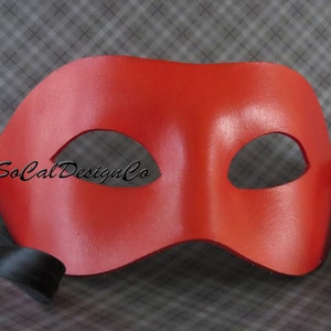 Red Leather, Masquerade Mask, For Men, Leather Mask, Halloween Mask, Leather Masks, Venetian Mask, Red Leather, Mask, Halloween, Costume