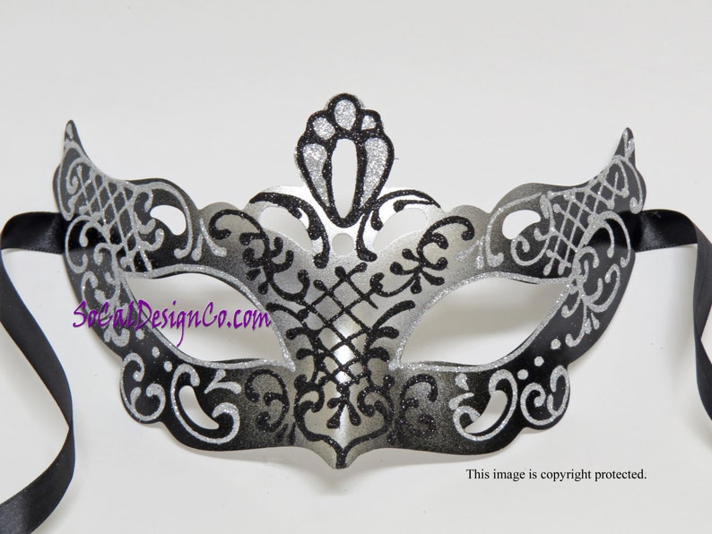 Piccola Originale Maschera veneziane per Carnevale ballo in maschera Occhi Maschera ARGENTO