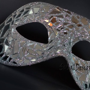 Halloween Mask, Mirror Mask, Mirror Masquerade Mask, Woman Mask, Mask for Man, Real Mirror Mask, Mosaic Mirror Mask