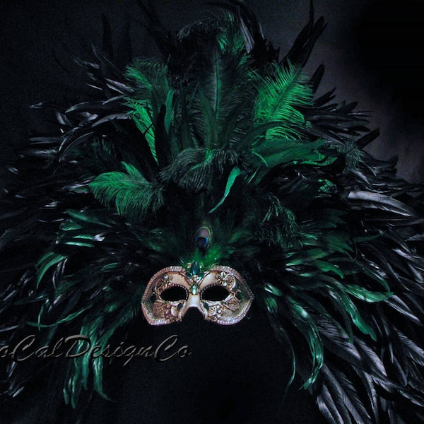 Custom Feather Mask, Masquerade Mask, Order a Custom Mask, Custom Headdress, Costume Mask, Feather Mask, Custom Mask, Halloween Mask
