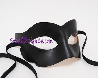 Womens Masquerade Mask - Black - Leather Mask - Halloween Mask - Masquerade Mask - Leather Masks – Venetian Mask – Black Leather Mask