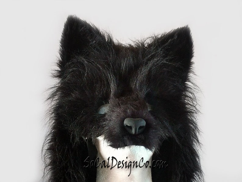 Wolf Masquerade Mask Custom Wolf Mask Black Wolf Mask Realistic Wolf Mask Commissioned Wolf Mask Wolf Costume Mask Halloween Mask