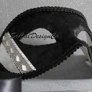 Mens Mask, Male Mask, Black, White, Masquerade Mask, Black Masquerade Mask, Mens Masquerade Mask, White Masquerade Masks, Mens Venetian Mask