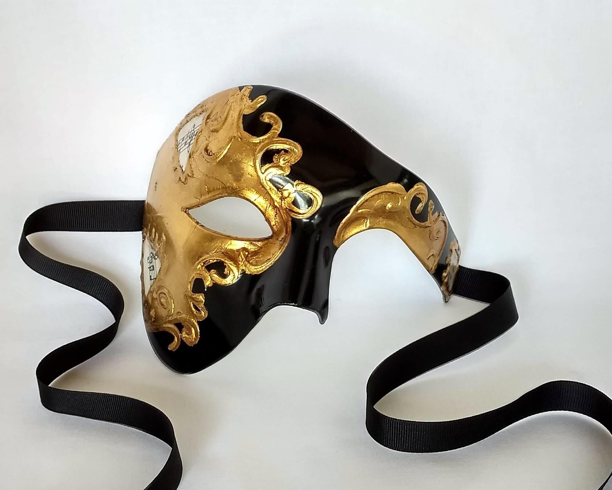  Máscara para hombre de baile de máscaras del fantasma de la  ópera, máscara veneciana de media cara, disfraces de Halloween (dorado  antiguo), Dorado antiguo : Ropa, Zapatos y Joyería