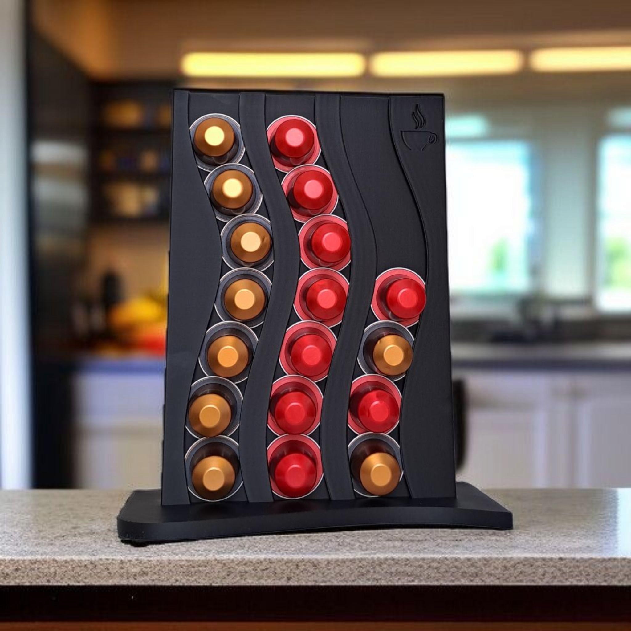 Porte-capsules « Coffee Capsule Wave » - Pour 21 capsules Nespresso - Design moderne par Deltaprints