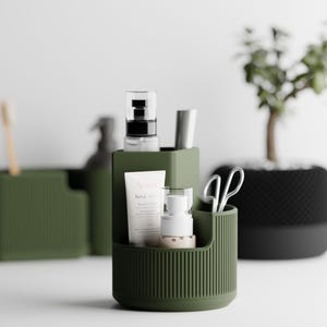 Duova Circo – Round 3D Organizer | Stylish storage container for bathroom, office & cosmetics