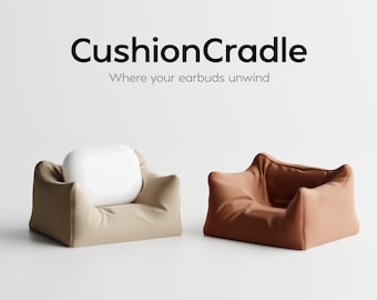 Sofa Headphone Stand | AirPods Holder 3D Printed | Fun Desk Accessory | Couch Headset Holder | Cushion Cradle