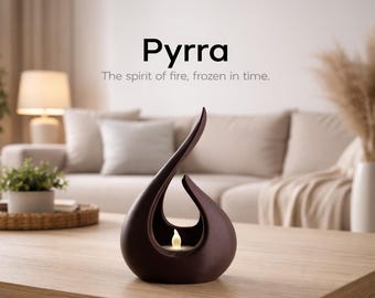 Pyrra LED Tealight Holder – Modern Flame Sculpture | Minimalist Decor | 3D Printed Lamp | Gift Idea