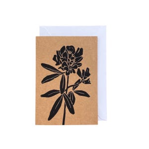 Linoldruck Klappkarte Blume