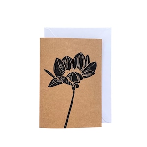 Linoldruck Klappkarte Blume