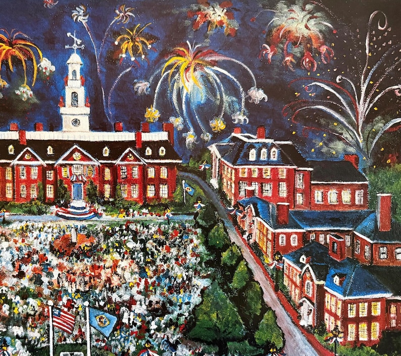 Delaware folk art Fireworks Art Print - Signed Limited Edition image 5