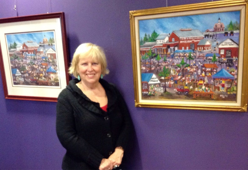 Original Folk Art Painting the Sale Revisited Features Spences Bazaar