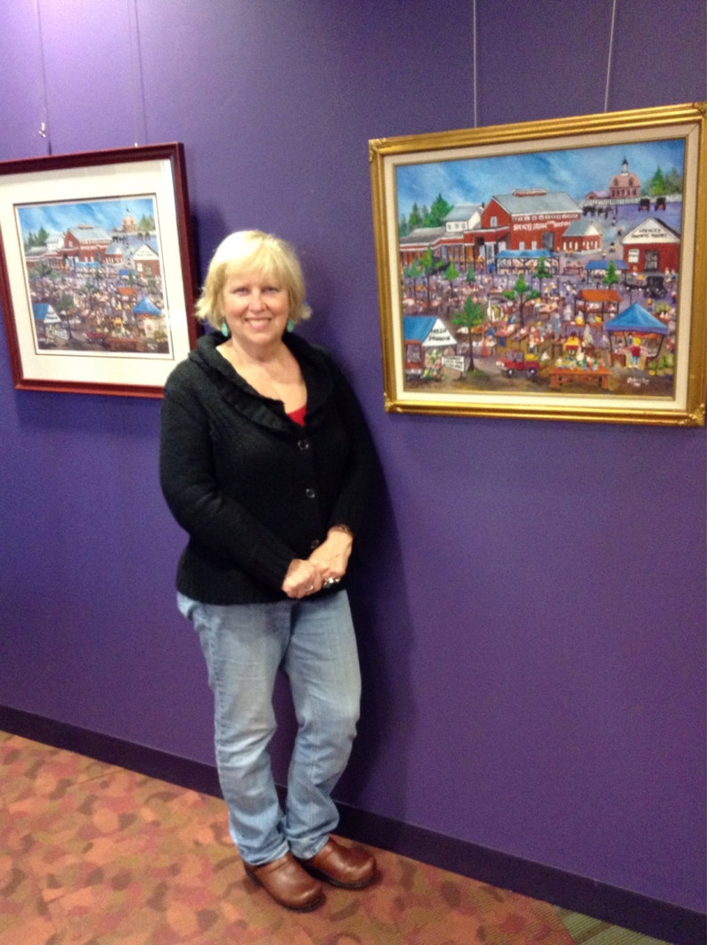 Original Folk Art Painting the Sale Revisited Features Spences Bazaar