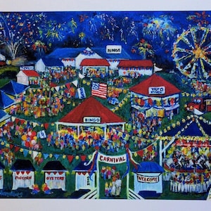 Folk Art Carnival Giclee Print: Eastern Shore Painting by N Taylor Collins