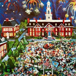 Delaware folk art Fireworks Art Print - Signed Limited Edition image 4