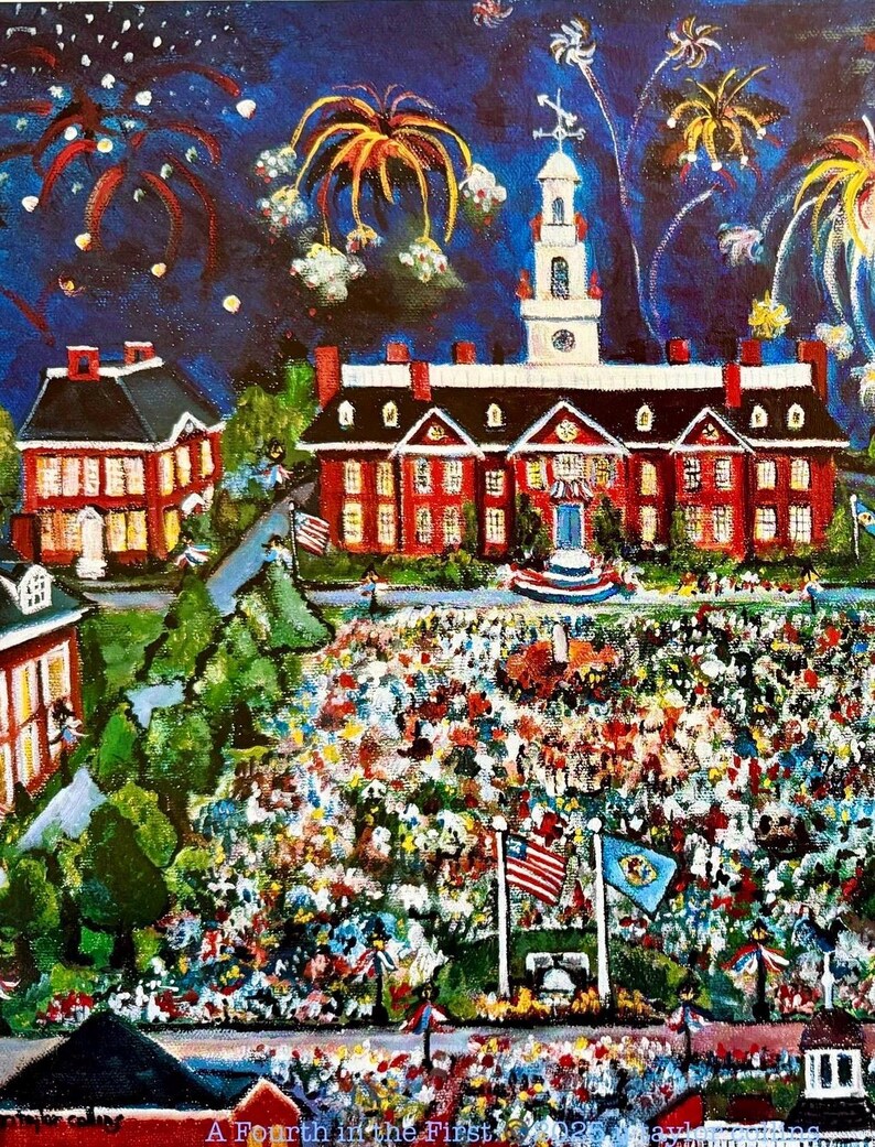 Delaware folk art Fireworks Art Print - Signed Limited Edition image 4