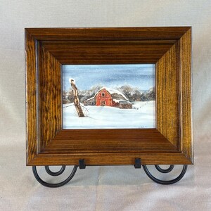 Original Winter Barn Painting: Rustic Farmhouse Art by Oregon Artist Cheryl DeVore