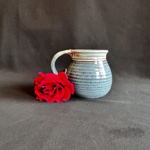 Vintage Jonathan Woodward Clinton Pottery Jumbo Mug, 30 Oz Blue Stoneware Soup Mug, Signed Studio Pottery