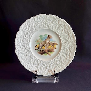 Royal Cauldon Safari Leopard Plate, Vintage English Decorative Plate, Wildlife Collectible, Textured Ceramic Plate, Safari Decor